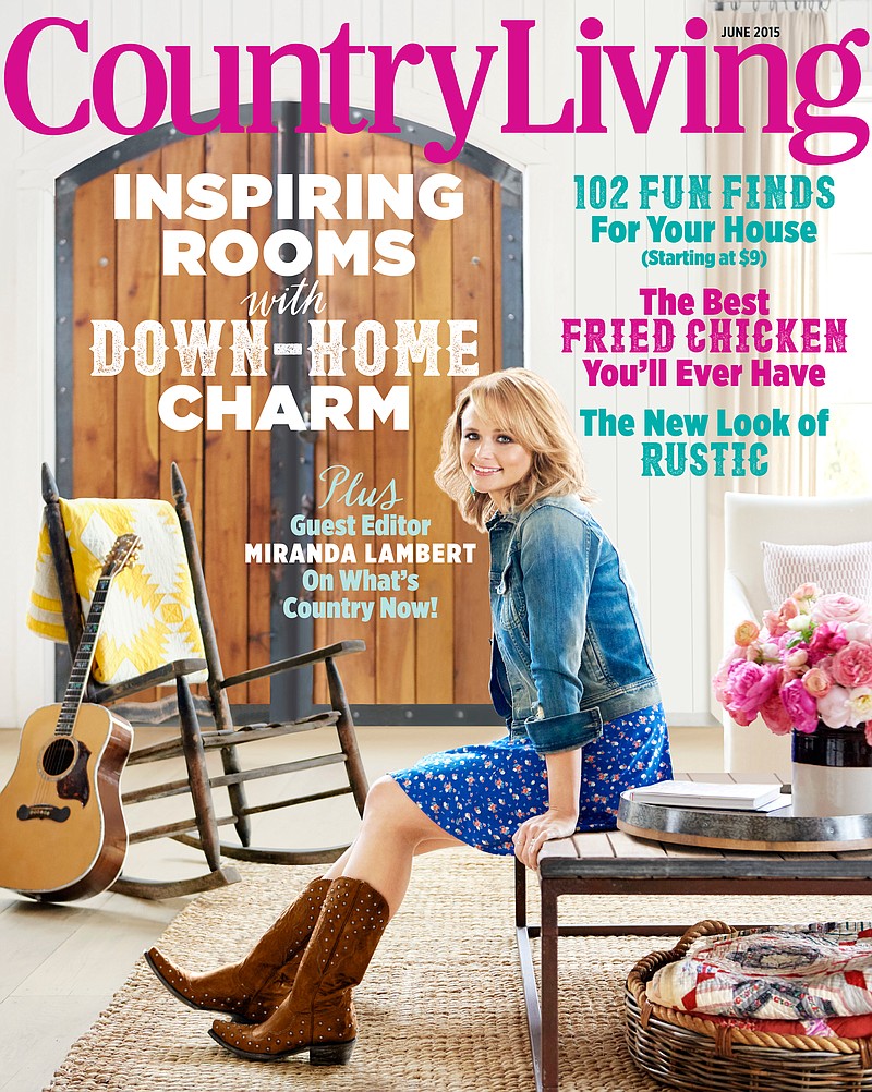 
              This magazine cover image released by Country Living shows the June 2015 issue featuring country singer Miranda Lambert. The home and lifestyle magazine says it has never featured a person on its cover in the 36 years of its existence. The issue explores how country music influences country style. (Paul Costello/Country Living via AP)
            