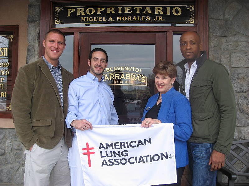 Shirley Cudabac, second from right, partnered with  Jonathan Lehman, from left, Miguel Morales, and Ed Harrison, in this file photo to bring awareness and education about respiratory issues to Chattanooga. 