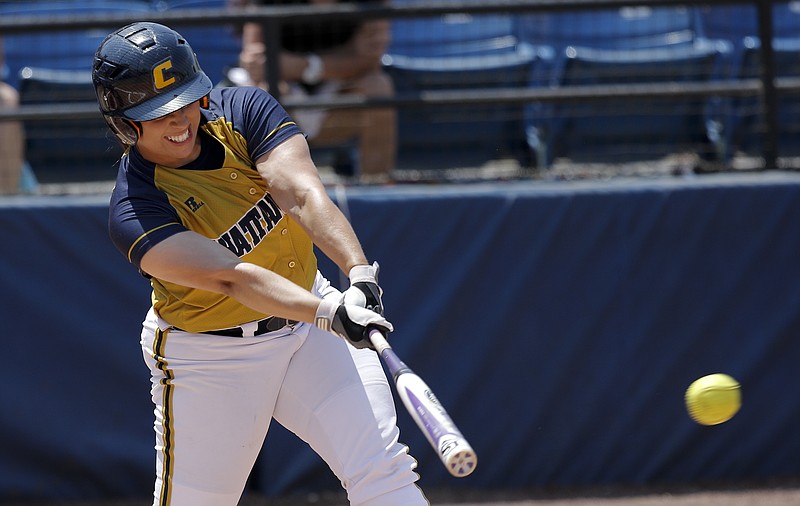 UTC's Nicole Osterman bats during the Mocs' SoCon softball tournament championship game on May 9, 2015, at Frost Stadium in Chattanooga.