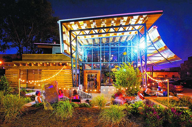 The Flying Squirrel restaurant on Chattanooga's Southside. The owners of the $1.5 million eatery, which opened in 2013, say it is a work of art with its exposed trusses and giant cedar beams that make up the backbone of the building, to the locally crafted fixtures and furnishing.