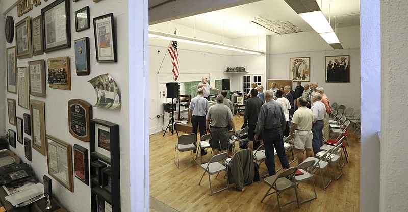 Members of the Choo Choo Chorus practice at All Saints Academy on Monday, April 19, 2015. The all male barbershop group of nearly 40 members has been in existence for over 50 years.