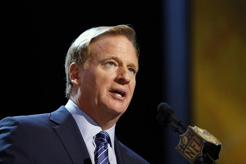 
              FILE - In this Thursday, April 30, 2015 file photo, NFL commissioner Roger Goodell speaks during the first round of the 2015 NFL Football Draft in Chicago.  NFL Commissioner Roger Goodell said Thursday night, May 14, 2015 he will personally hear the suspension appeal of Super Bowl MVP Tom Brady, who challenged the league's punishment for his role in using deflated footballs during the AFC championship game .(AP Photo/Charles Rex Arbogast, File)
            