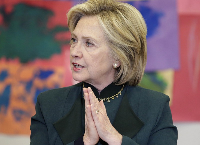 Democratic presidential candidate Hillary Rodham Clinton speaks to child care workers during a visit to the Center For New Horizons Wednesday, May 20, 2015, in Chicago.