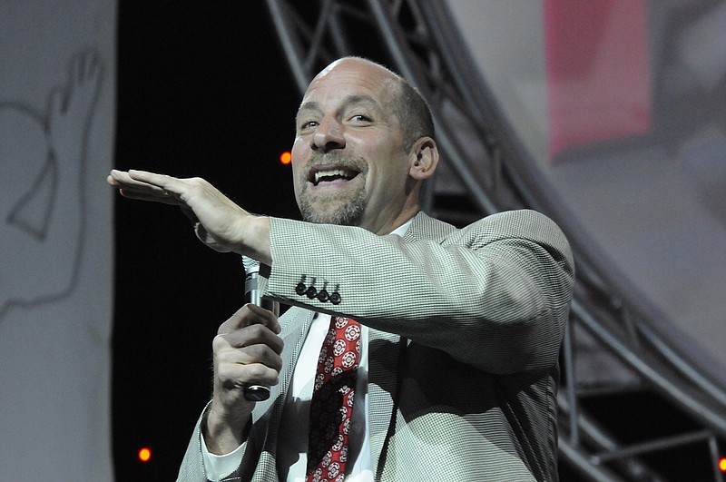 Former Atlanta Braves pitcher John Smoltz tells his funniest story late in the program as guest speaker at the 2015 Best of Preps banquet at the Chattanooga Convention Center.