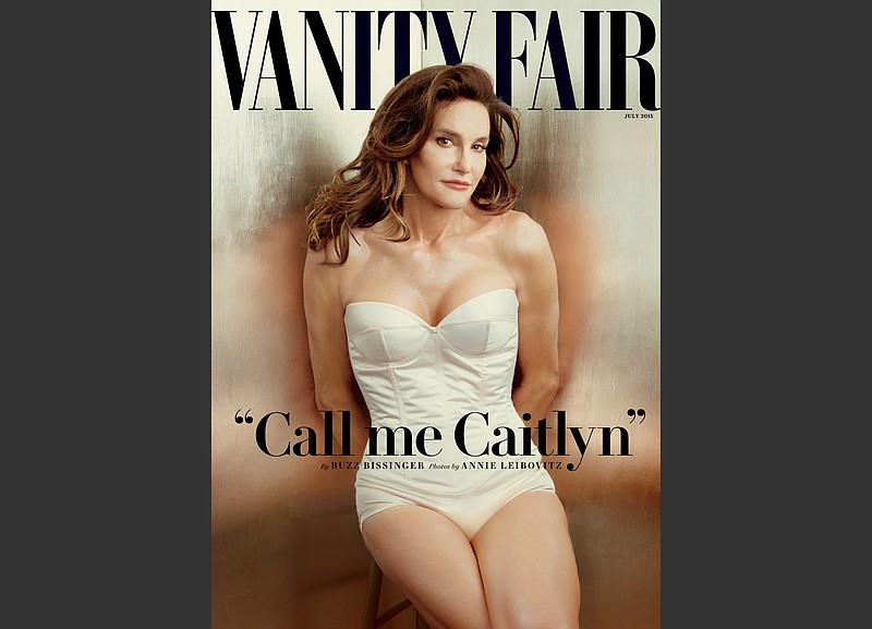 This file photo taken by Annie Leibovitz exclusively for Vanity Fair shows the cover of the magazine's July 2015 issue featuring Bruce Jenner debuting as a transgender woman named Caitlyn Jenner.