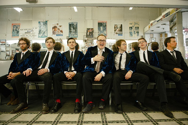 With a lead singer — Paul Janeway, laughing at center — who was raised in a heavily Pentecostal home, it makes sense that St. Paul & the Broken Bones tries to inject a little religious fervor to its performances.