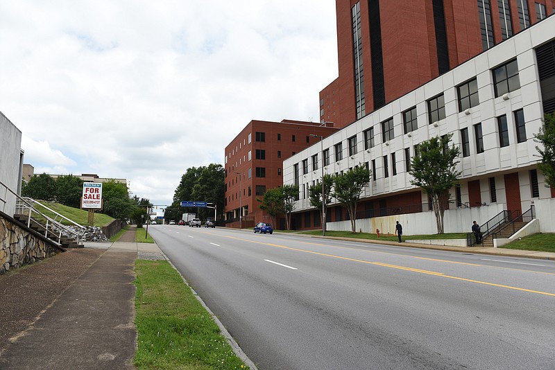 Erlanger Medical Center is seen June 4,  2015, from Third Street looking west. 