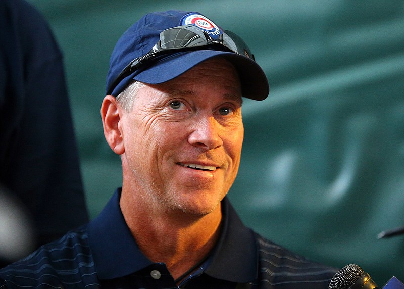 Amid Hall of Fame induction weekend festivities, Tom Glavine smiles while answering a question during the electees' news conference in Cooperstown, N.Y., in this July 26, 2014, file photo.