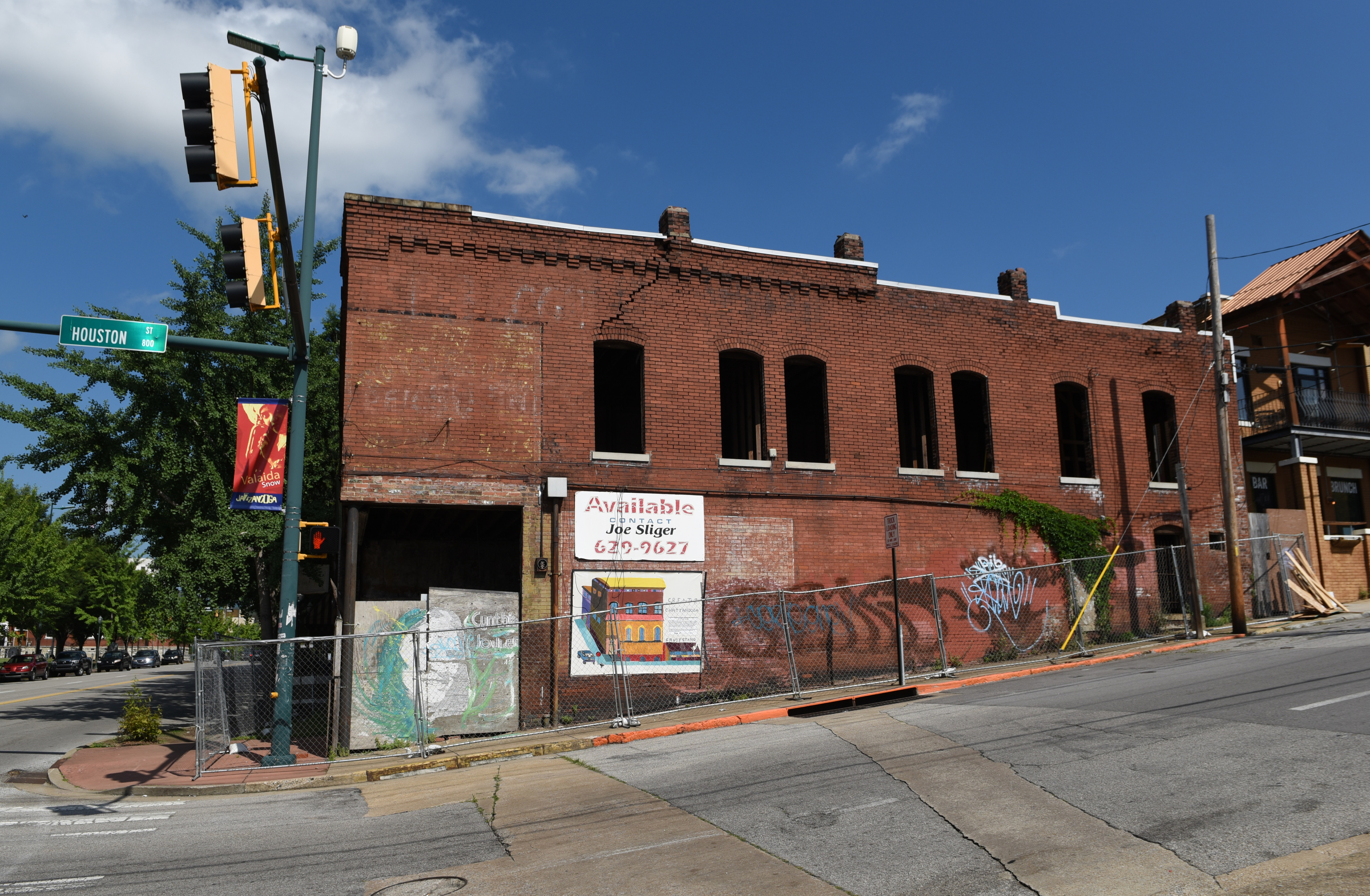 The building at M.L.King Boulevard and Houston Street is the object of a city grant proposal that would save the structures and breathe new life into the area.