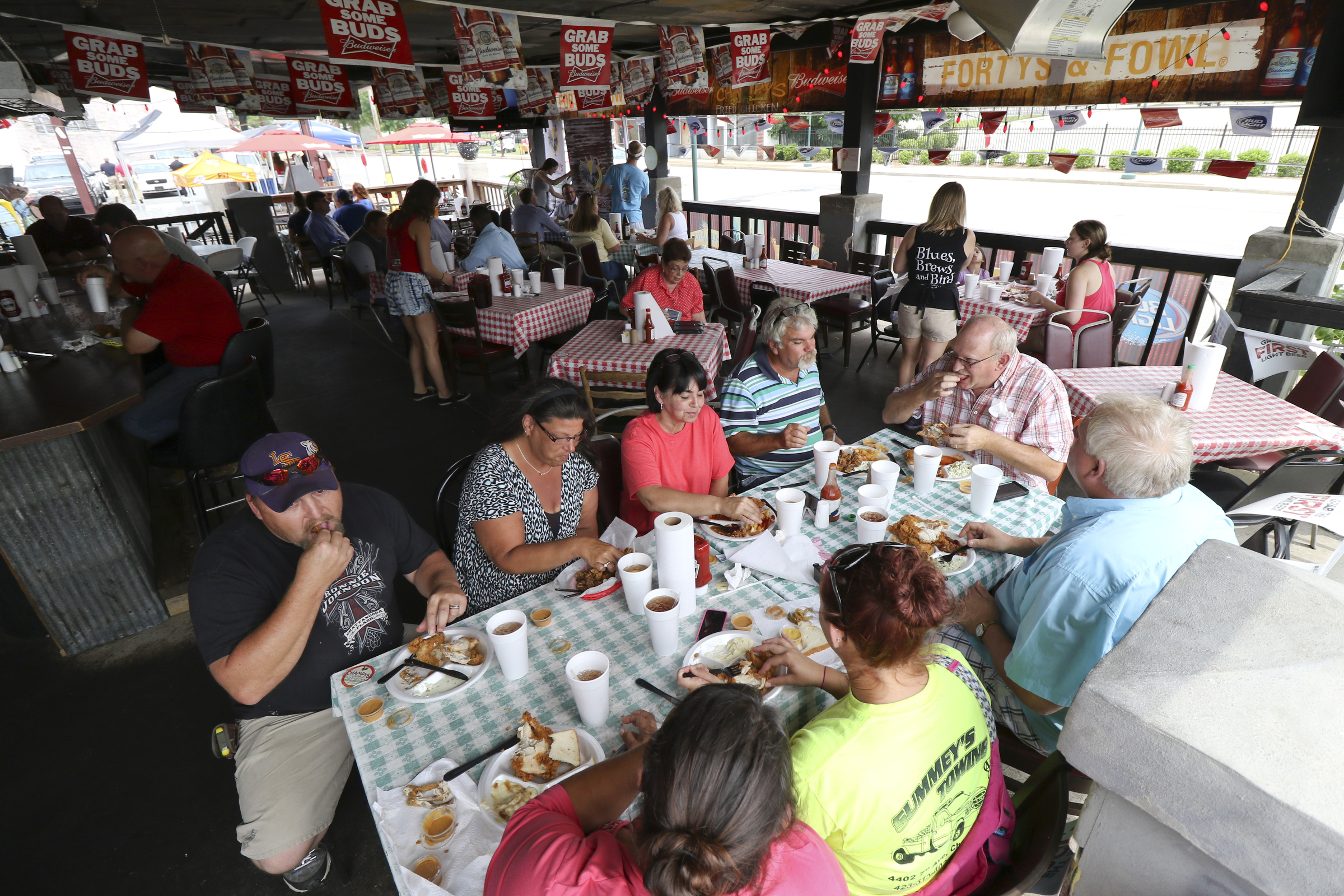 Patrons visit Champy's for lunch.
