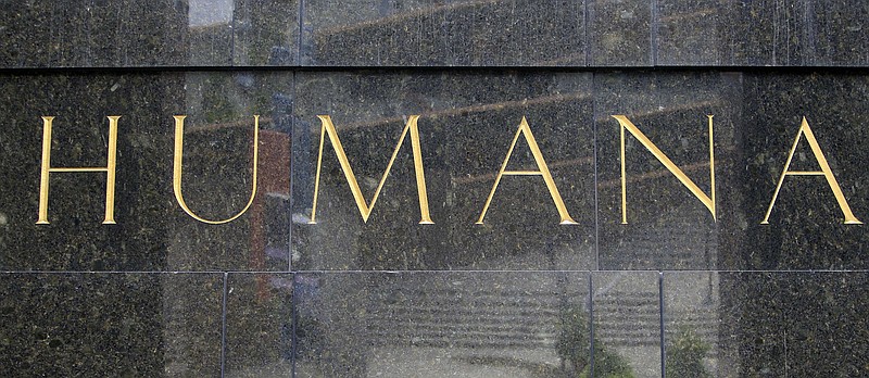 This Aug. 8, 2011, file photo shows the entrance to the Humana building, in Louisville, Ky.