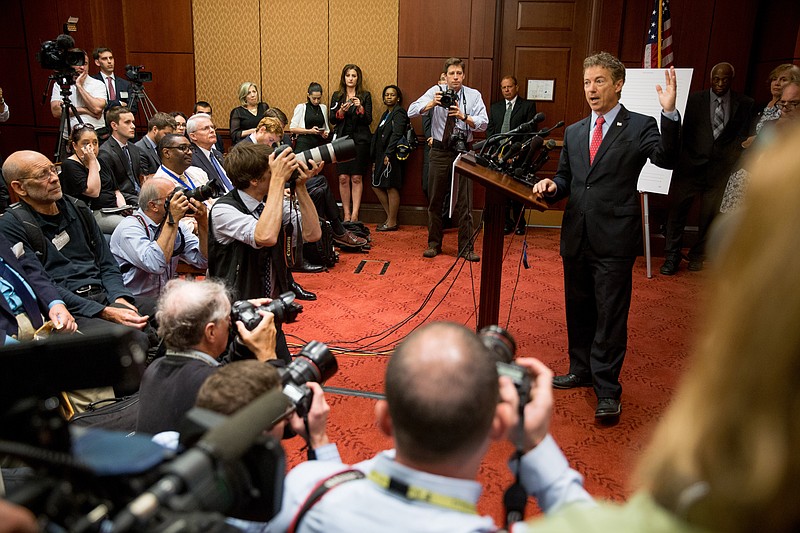 The Associated PressRepublican Sen. Rand Paul, R-Ky., speaks at a news conference on Capitol Hill in Washington last week. Some political observers note that Paul's appeal as a presidential nominee contender is fading.