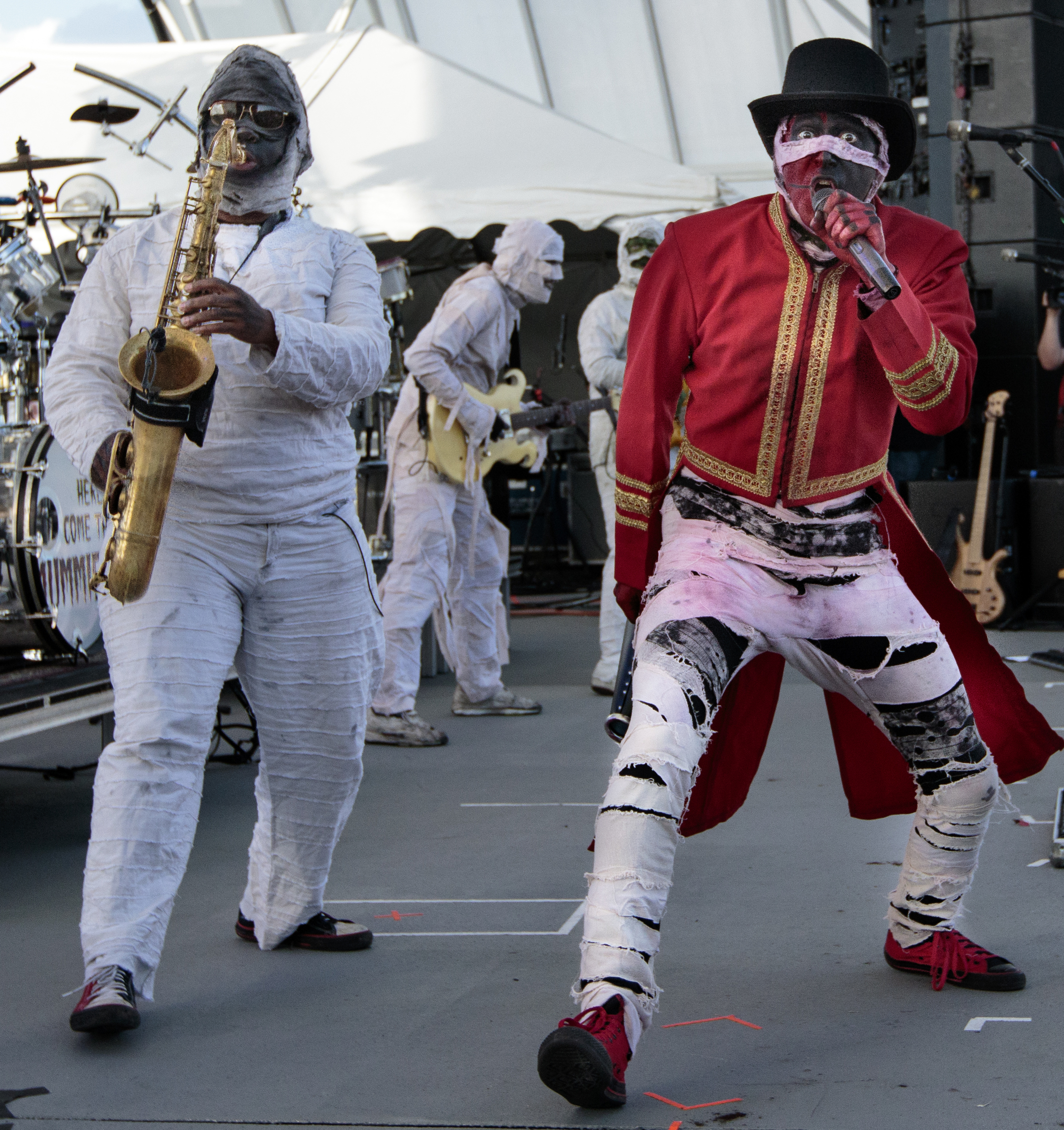 Staff photo by Doug Strickland
Here Come the Mummies perform on the Coca Cola stage during the final day of the Riverbend Festival on Saturday, June 13, 2015, in Chattanooga, Tenn. Headliner Stone Temple Pilots closed the festival.