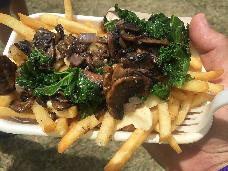 Photo by Barry CourterThe Magic Mushroom dish from Poutine Fries is just one of the offerings available from food trucks at Bonnaroo.