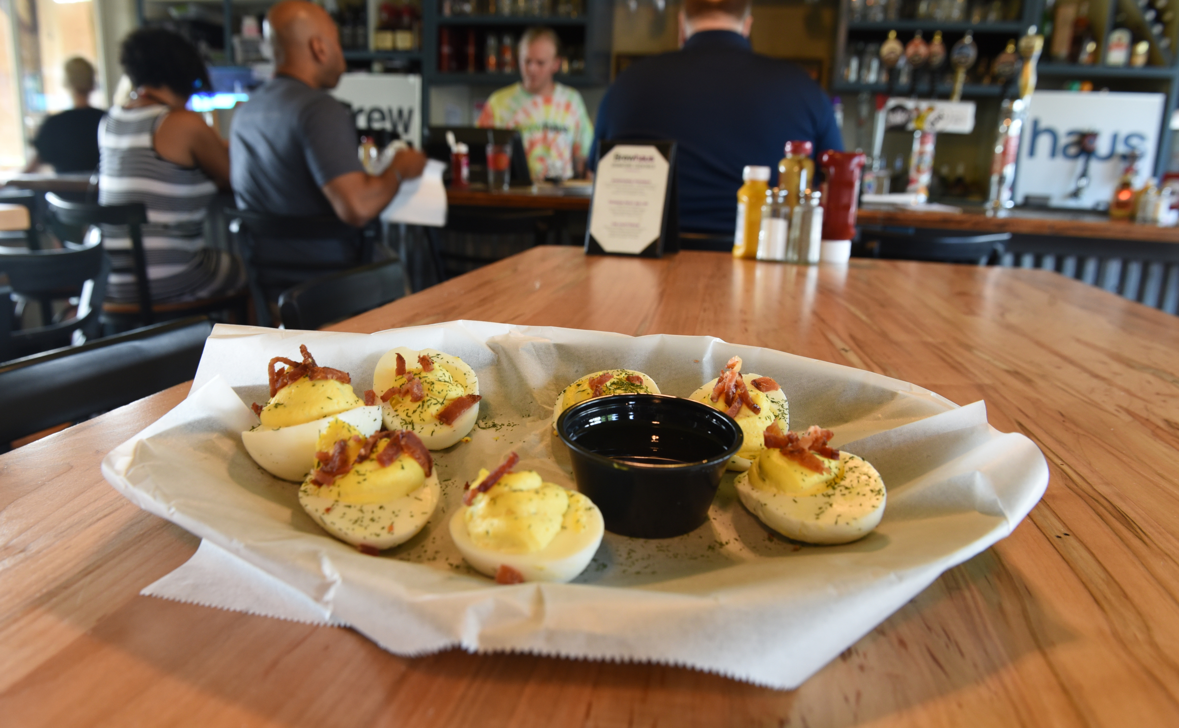 Staff photo by John Rawlston/Chattanooga Times Free Press
Deviled eggs are on the menu of appetizer options at the Brewhaus, photographed Thursday, June 11, 2015, in Chattanooga, Tenn.