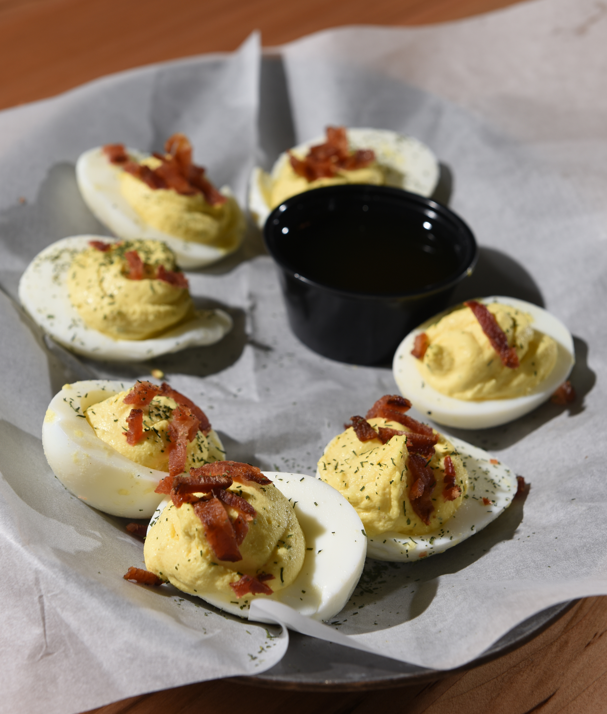 Staff photo by John Rawlston/Chattanooga Times Free Press
Deviled eggs are on the menu of appetizer options at the Brewhaus, photographed Thursday, June 11, 2015, in Chattanooga, Tenn.
