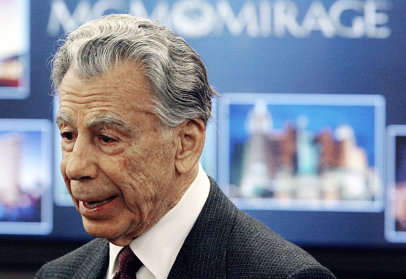
              FILE - In this Feb. 22, 2005 file photo, Kirk Kerkorian, majority shareholder of MGM Mirage, speaks to the media at the Nevada Gaming Control Board hearing in Las Vegas. Kerkorian, an eighth-grade dropout who built Las Vegas' biggest hotels, tried to take over Chrysler and bought and sold MGM at a profit three times, died Monday, June 15, 2015. He was 98. (AP Photo/Joe Cavaretta,File)
            