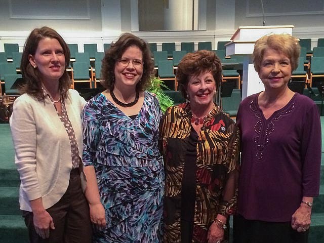 Charlynne Fry, second from right, with Chattanooga Music Teacher Association members Sally Powell, Katheron Latham and Sigrid Luther, from left.