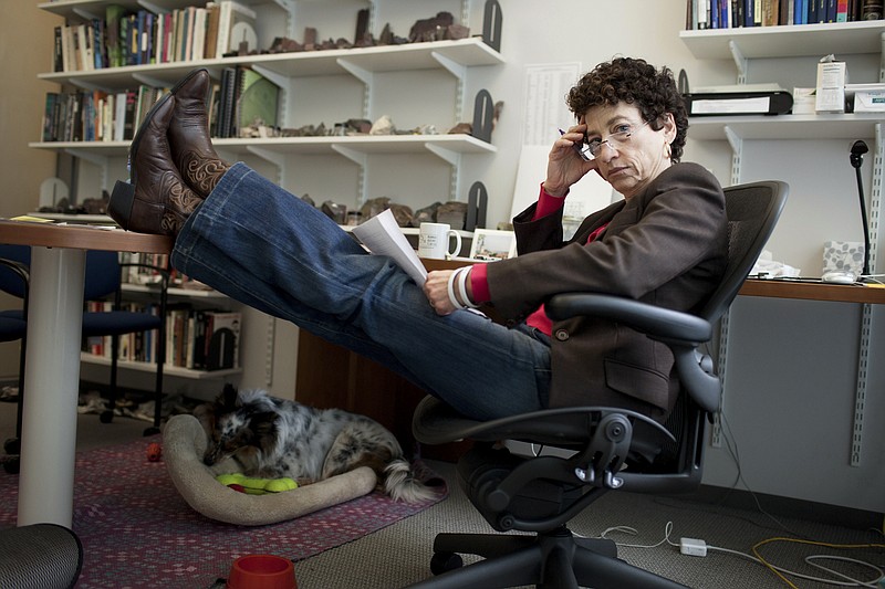 Science historian and professor Naomi Oreskes in her office at Harvard University's Science Center in Cambridge, Mass. (Kayana Szymczak/The New York Times)