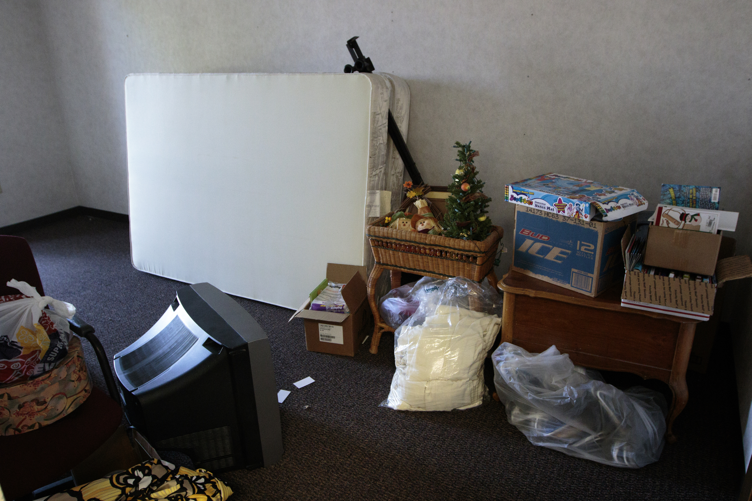 Staff photo by Doug Strickland
Mattresses, furniture, and decorations are piled in a room Wednesday, June 17, 2015, at the Family Justice Center in Chattanooga, Tenn. The center is scheduled to launch July 1st.