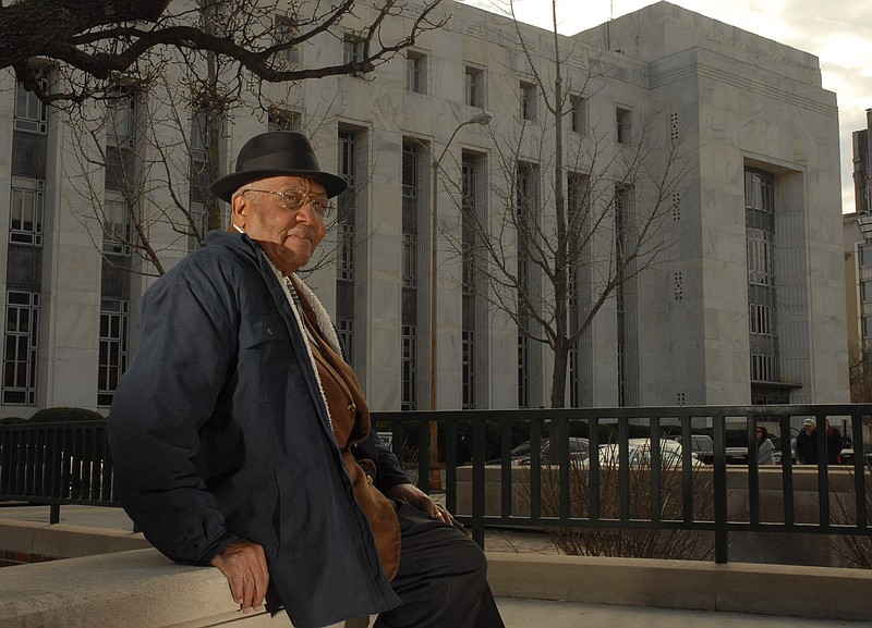 Staff File PhotoJames Mapp, shown in the front of the federal building, fought for more than in his 87 years than just the desegregation of Chattanooga's schools.