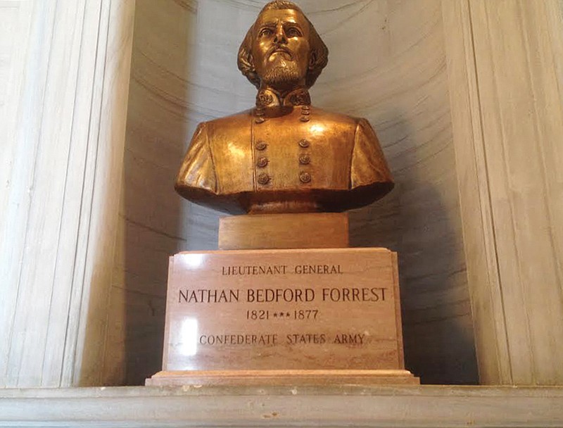 Andy Sher/Times Free Press
The Nathan Bedford Forrest bust sits in an alcove at the Tennesse state Capitol building.