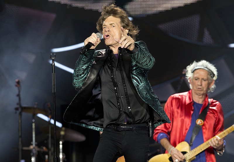 The Rolling Stones' Mick Jagger, left, and Keith Richards perform at Bobby Dodd Stadium on Georgia Tech's Atlanta campus on June 9. (AP Photo/John Bazemore)