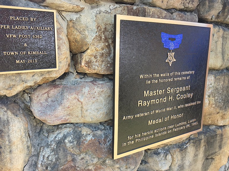 Photo by Ryan LewisJasper VFW Ladies Auxiliary dedicated a cemetery plaque to WWII Medal of Honor winner