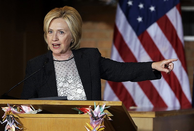 
              Democratic presidential candidate Hillary Rodham Clinton speaks during a campaign stop at Christ the King United Church of Christ, Tuesday, June 23, 2015, in Florissant, Mo. (AP Photo/Jeff Roberson)
            