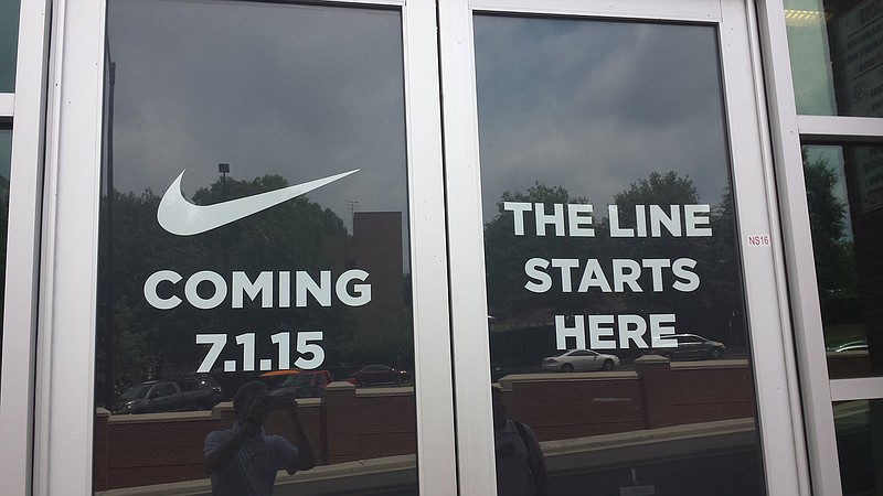 An entrance to Neyland Stadium promotes the beginning of the University of Tennessee's deal with Nike on Wednesday.