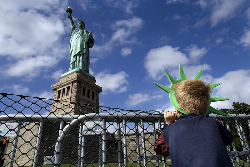The Statue of Liberty, a symbol of what the country's founders fought for, stands in New York Harbor.
