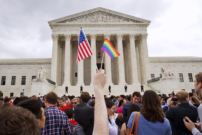 The crowd celebrates outside of the Supreme Court in Washington last Friday after the court declared that same-sex couples have a right to marry anywhere in the US.