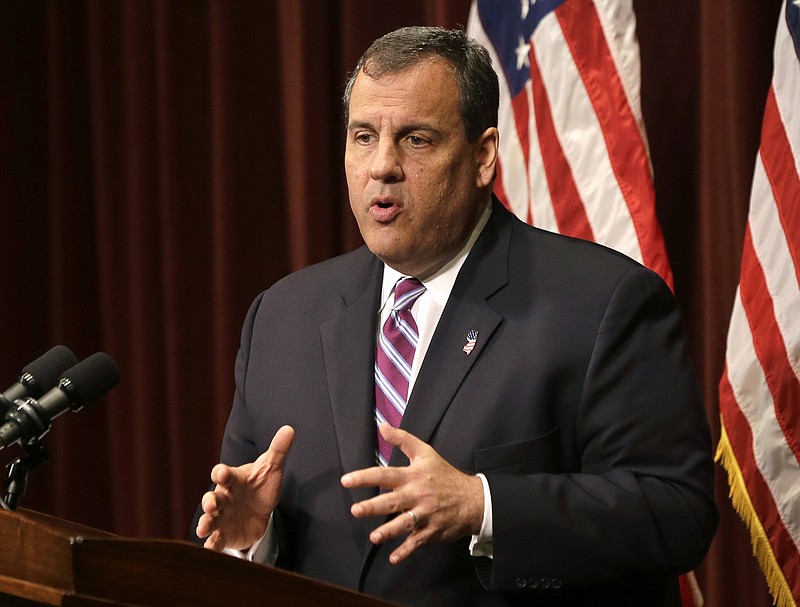 
              FILE - In this May 28, 2015, file photo, New Jersey Gov. Chris Christie speaks in Pemberton, N.J. Christie, who spent three years as president of his high school class, is returning to his alma mater, Tuesday, June 30, 2015, to announce he's running for president of his country. (AP Photo/Mel Evans, File)
            