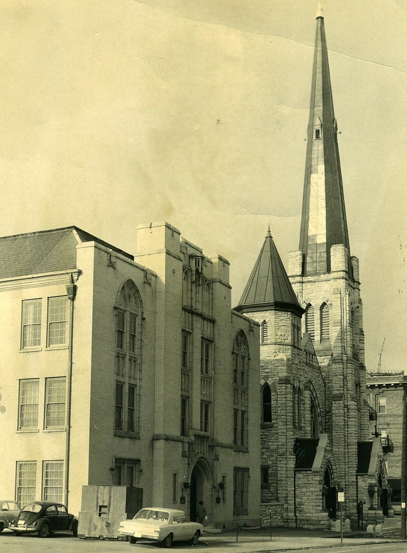 Cooper Steeple on McCallie marks site of First Methodist Chattanooga