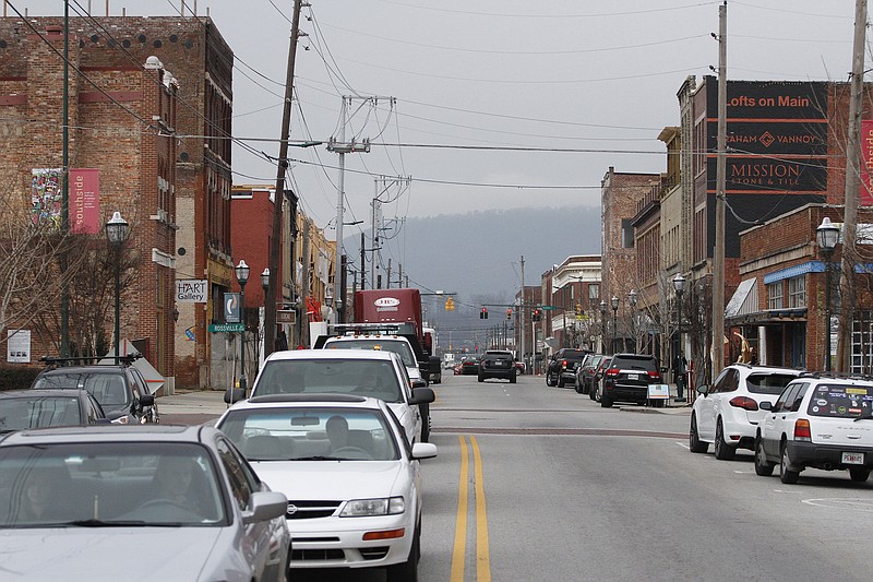 Traffic moves along Main Street in the Southside.