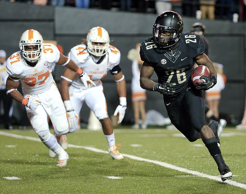 Vanderbilt running back Ralph Webb rushed for 907 yards, including this 3-yard touchdown against Tennessee, as a redshirt freshman last season.