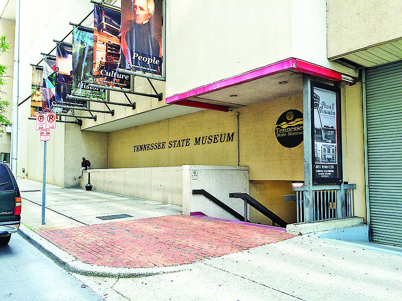 The front entrance of the Tennessee State Museum. Gov. Bill Haslam's budget for the new fiscal year includes $120 million for construction of a new museum on the Bicentennial Mall and is expected to be bolstered by a $40 million private fundraising campaign.