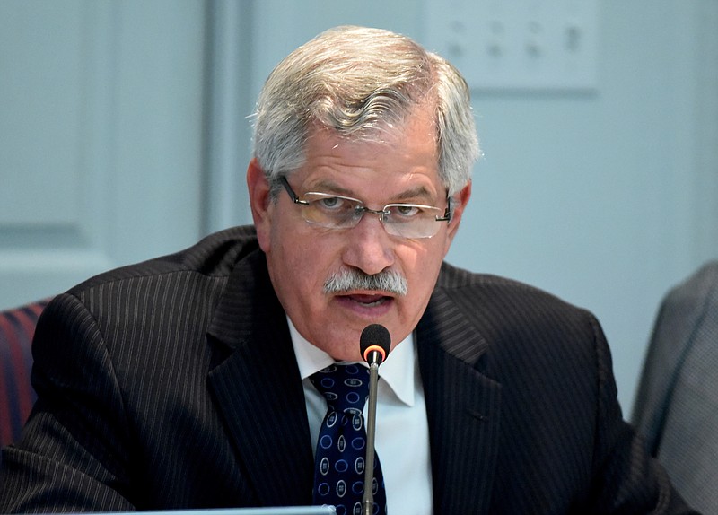 Superintendent Rick Smith speaks as the Hamilton County Board of Education meets on June 1.