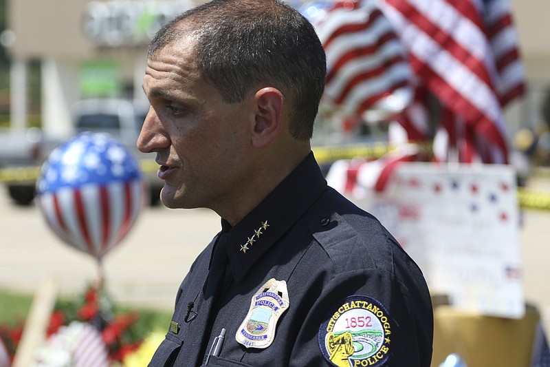 Chattanooga Police Chief Fred Fletcher said the actions of his officers at Thursday's terrorist incident at the Navy and Marine reserve center made him "never prouder to be a police officer."