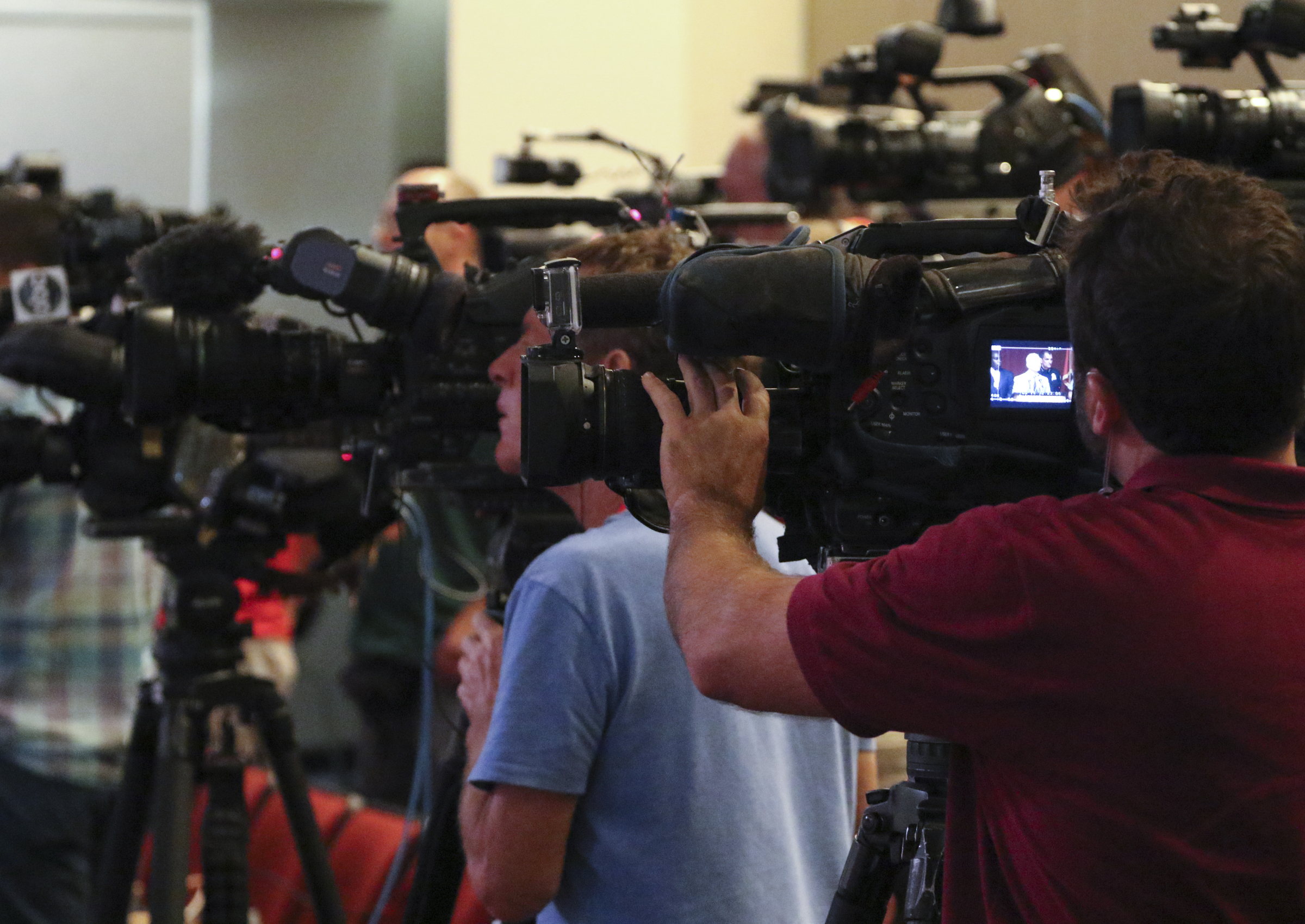 Video journalists fill the back of the Tennessee Valley Authority's Missionary Ridge Auditorium during a press conference on Friday, July 17, 2015 the day after a four Marines were shot and killed. The investigation is being treated as an act of terrorism.
U.S. Attorney Bill Killian
USMC Captain Ty Balzer
FBI Special Agent Ed Reinhold
ATF Special Agent Steve Gerido