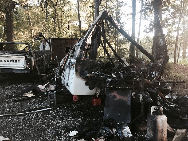 Camper and vehicle fire at 10323 Hamby Road 