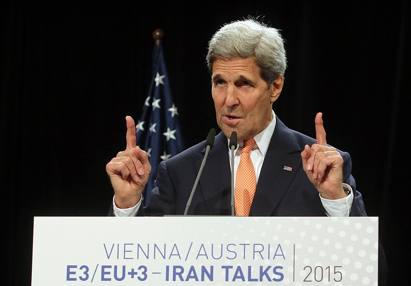 Following an agreement between Iran and the United States and other world powers, U.S. Secretary of State John Kerry, pictured making a point, had one tale to spin about the four hostages being held in the country, while President Barack Obama had another.