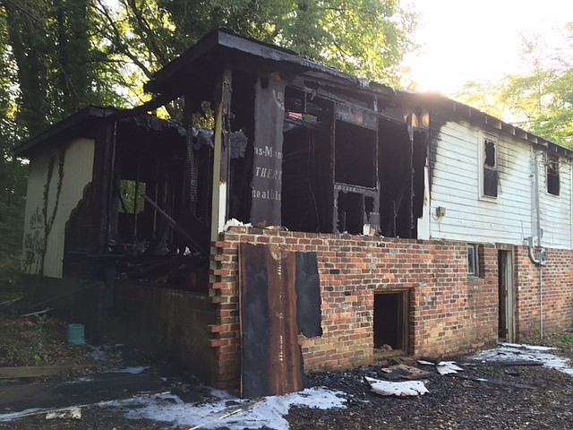 A fire destroyed a vacant house at 5406 Dorsey on July 18, 2015. 