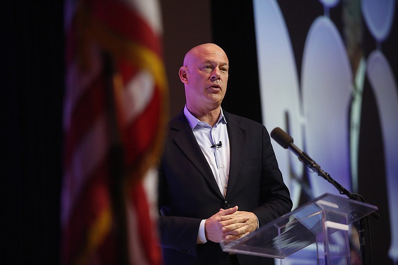 Keynote speaker and CEO of Coyote Logistics Jeff Silver speaks Wednesday, Nov. 12, 2014, at the Chattanooga Area Chamber of Commerce's Spirit of Innovation Awards luncheon at the Chattanooga Convention Center in Chattanooga