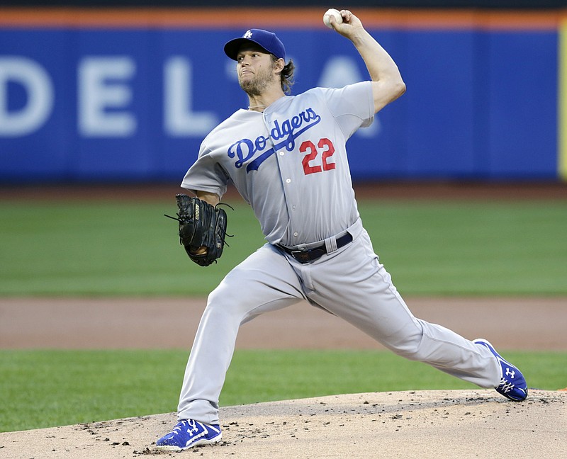 
              Los Angeles Dodgers' Clayton Kershaw delivers a pitch during the first inning of a baseball game against the New York Mets Thursday, July 23, 2015, in New York. (AP Photo/Frank Franklin II)
            