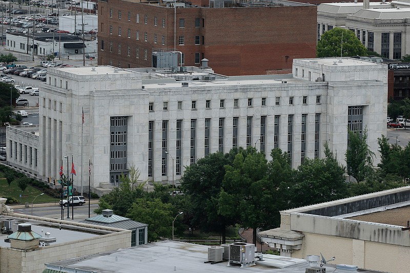 The United States Federal Building and Post Office is seen from the Republic Centre building in Chattanooga, Tenn.