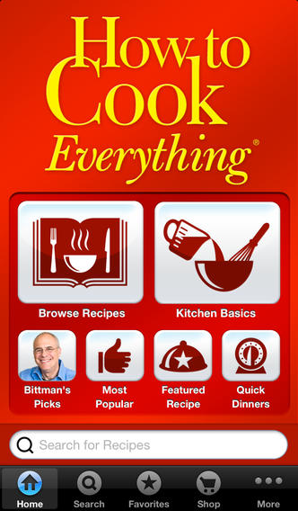 * What you get: This app is the digital doppelgänger of the best-selling cookbook of the same name by New York Times columnist and food writer Mark Bittman. In addition to all 2,000 recipes and variations from the book, the app includes hundreds of how-to illustrations for tasks such as butchering poultry and julienning vegetables. When navigating recipes, highlighted links let chefs automatically set the appropriate timer at the proper time. On an iPad, the app features additional tutorials, photos, recipe annotations, voiceovers from Pittman and a constant-on function to prevent the screen from going dark mid-prep.* Price: $10 (iOS)* In-app purchases: None