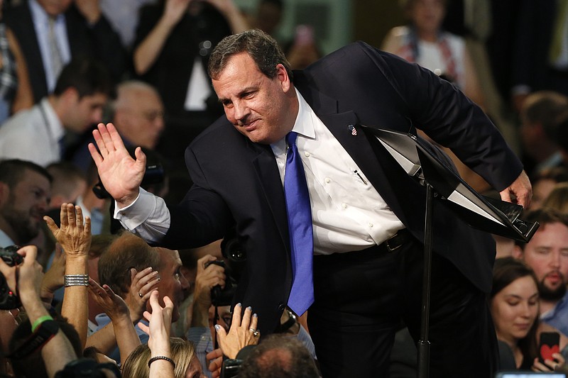 
              In this June 30, 2015, photo, New Jersey Gov. Chris Christie speaks to supporters during an event announcing he will seek the Republican nomination for president at Livingston High School in Livingston, N.J. Christie launched his campaign for president surrounded by old friends in his former high school gymnasium. Christie has remained especially close to his high school friends. But he’s also made a habit of appointing and nominating his former classmates to plum state positions, including judgeships. (AP Photo/Julio Cortez)
            
