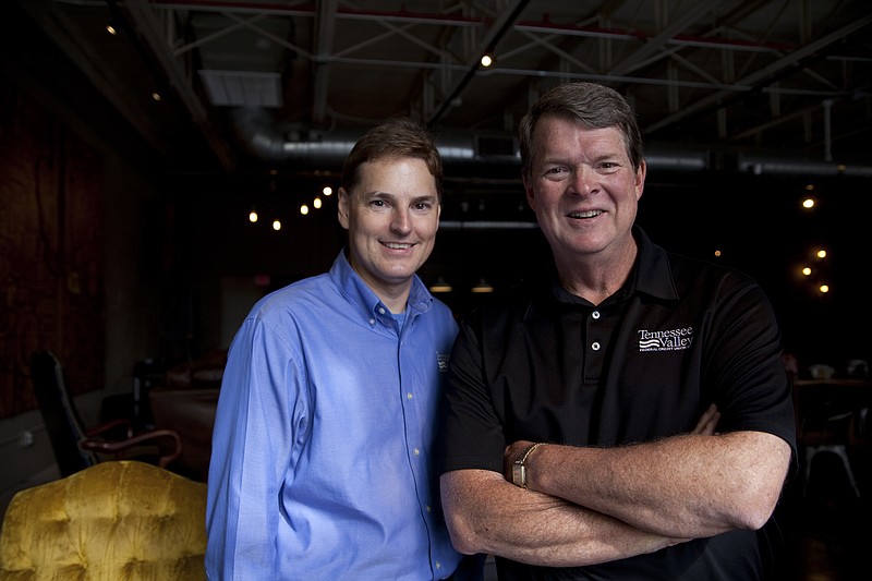 Todd Fortner, left, took over as president of the $1.1 billion-asset Tennessee Valley Federal Credit Union. Blake Strickland, right, retired after a 37-year career with the credit union, including 16 years as its CEO.