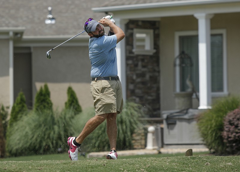Taylor Lewis tees off during the Choo Choo Invitational golf tournament at Council Fire Golf Club on Wednesday, July 29, 2015, in Chattanooga. Taylor Lewis took 1st place in the tournament.